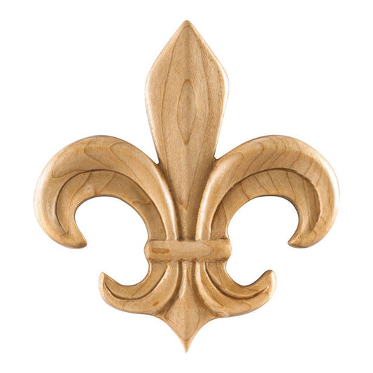 Hardware Resources Alder Fleur-de-Lis Applique-DirectCabinets.com