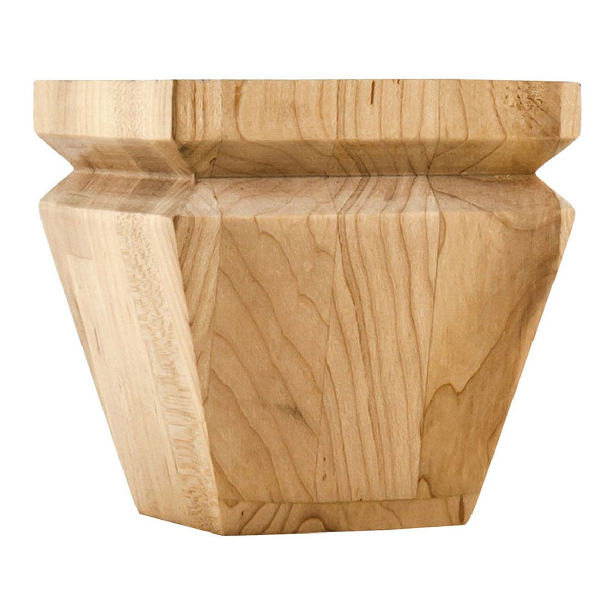 Hardware Resources Square Alder Tapered Bun Foot with "V" Groove-DirectCabinets.com