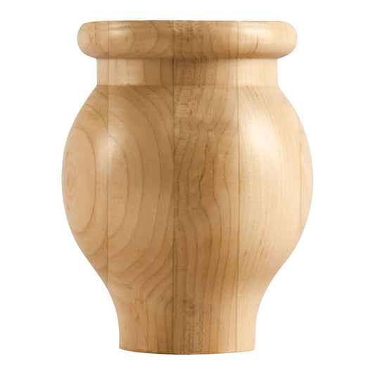Hardware Resources Alder Round Bun Foot with Flat Ogee Design-DirectCabinets.com