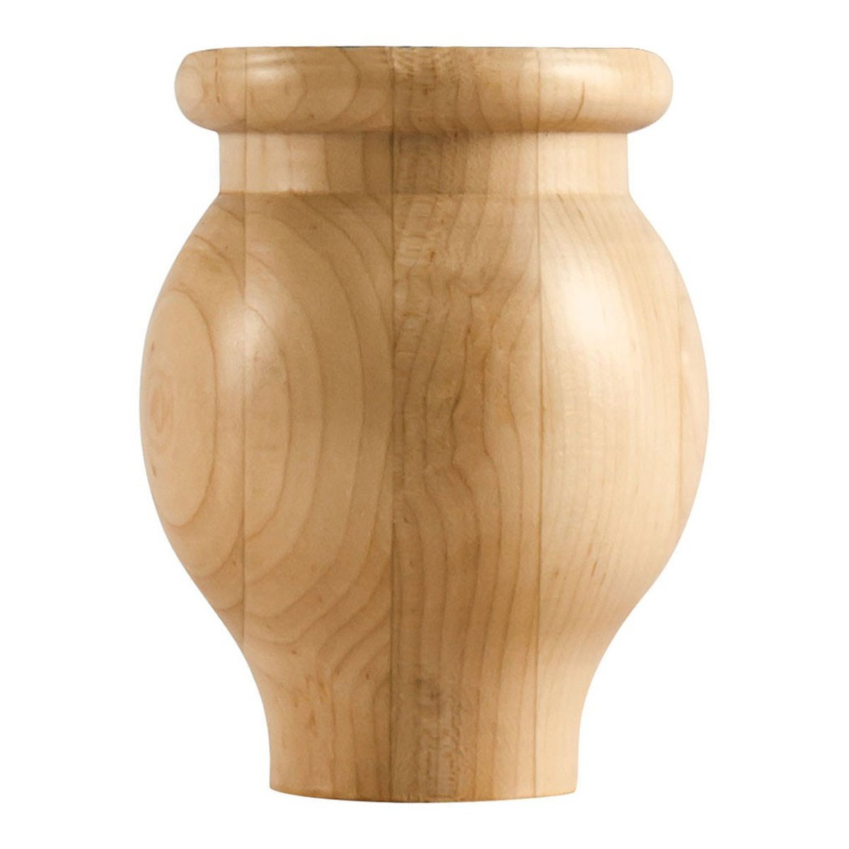 Hardware Resources Hard Maple Round Bun Foot with Flat Ogee Design-DirectCabinets.com