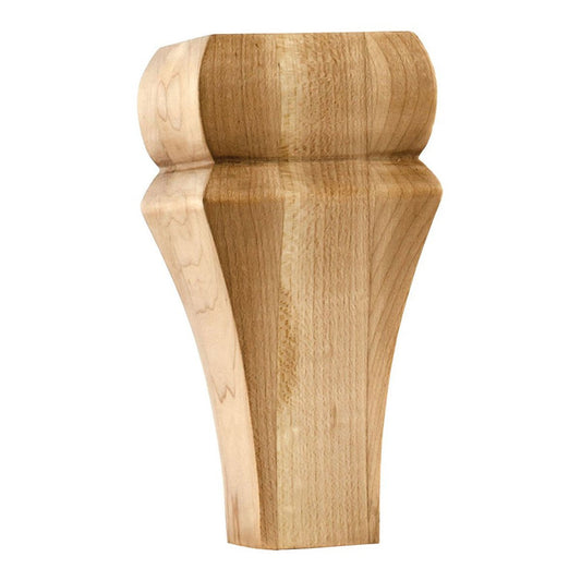 Hardware Resources 3" Square Hard Maple Contemporary Bun Foot-DirectCabinets.com