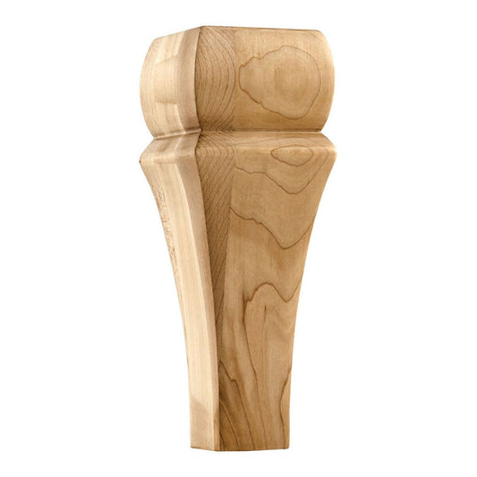 Hardware Resources 3" Square x 8" Rubberwood Contemporary Bun Foot-DirectCabinets.com