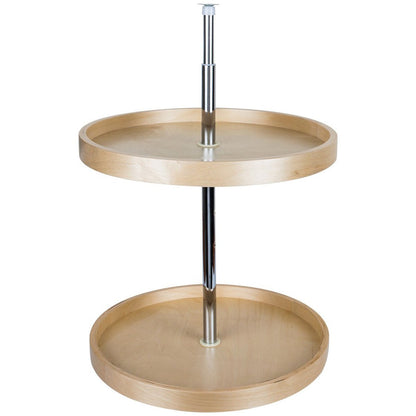 Hardware Resources Round Banded Lazy Susan Set with Twist and Lock Adjustable Pole-DirectCabinets.com