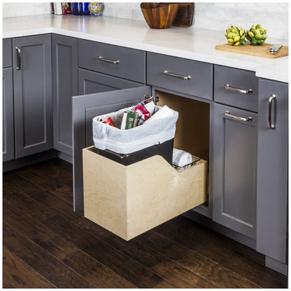 Hardware Resources White Birch Preassembled 50 Quart Single Pullout Waste Container System-DirectCabinets.com