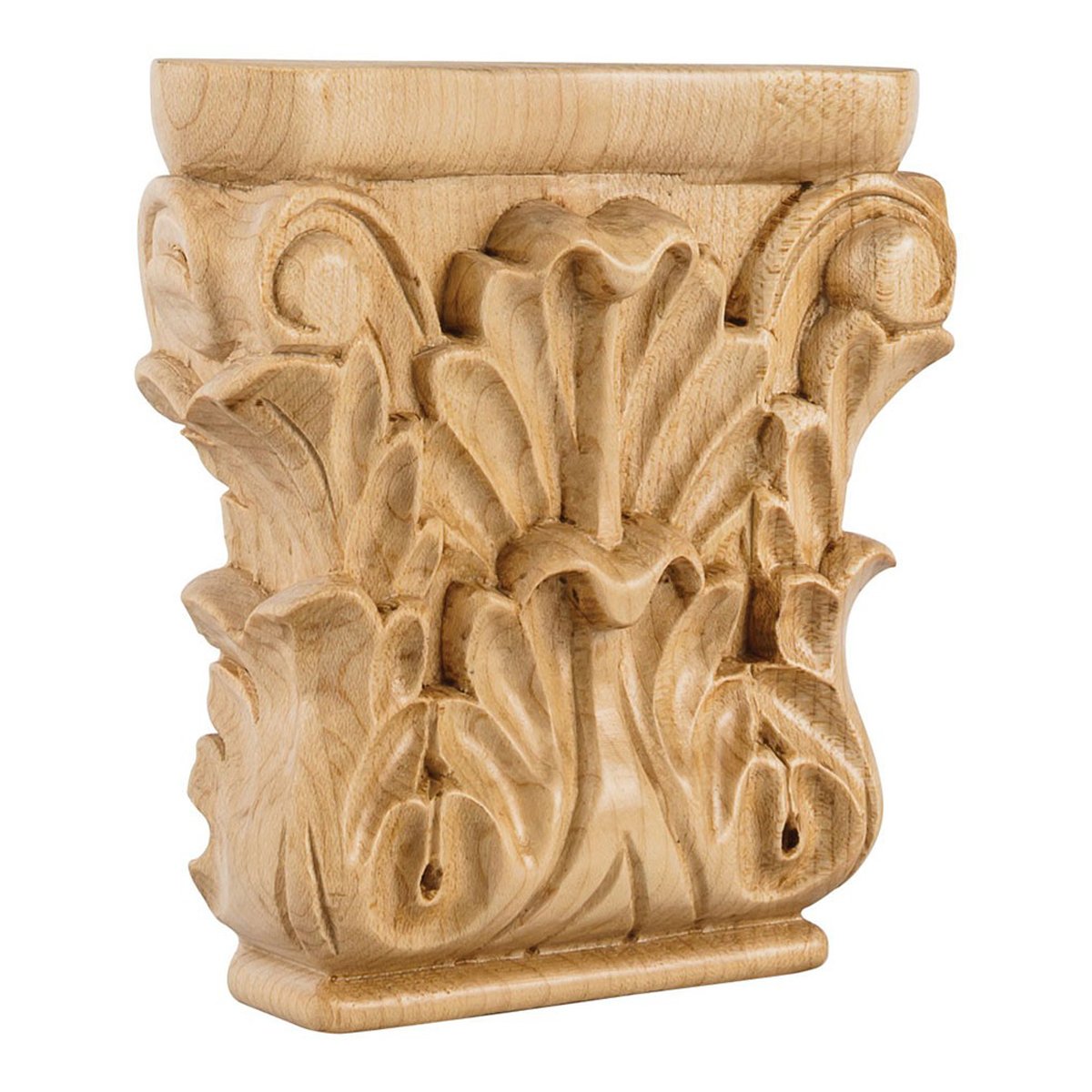 Hardware Resources 4-3/4" x 4-3/4" x 1-1/4" Oak Acanthus Traditional Capital-DirectCabinets.com