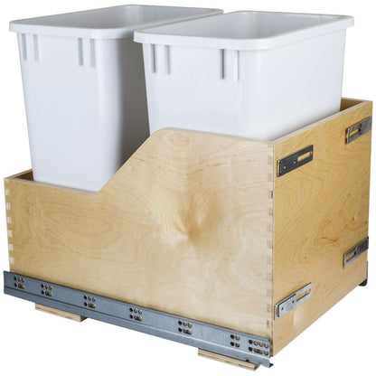Hardware Resources Preassembled 35 Quart Double Pullout Waste Container System-DirectCabinets.com
