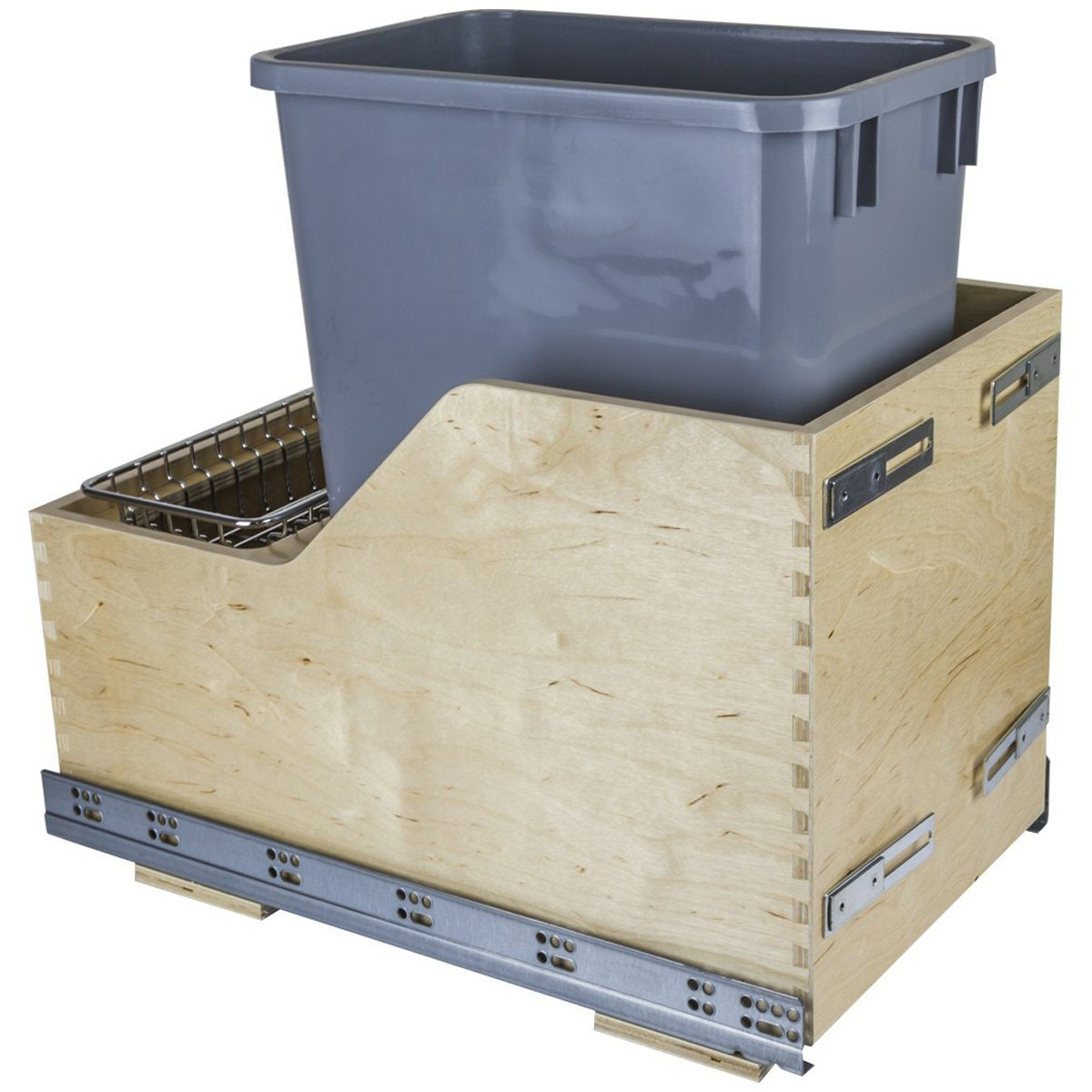 Hardware Resources Preassembled 35 Quart Single Pullout Waste Container System-DirectCabinets.com