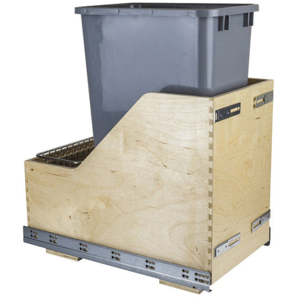Hardware Resources Preassembled 50 Quart Single Pullout Waste Container System-DirectCabinets.com