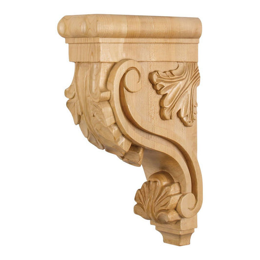 Hardware Resources 3-3/8" x 7-3/4" x 13" Alder Acanthus Bar Bracket-DirectCabinets.com