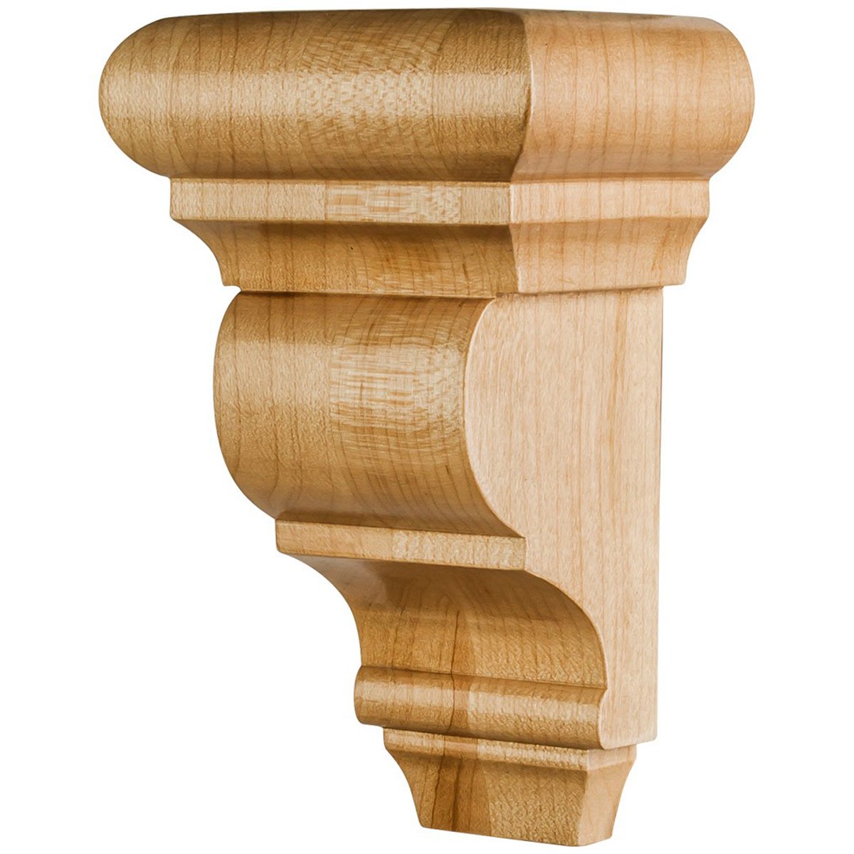 Hardware Resources 3" x 2-1/2" x 5" Rubberwood Smooth Bar Bracket-DirectCabinets.com