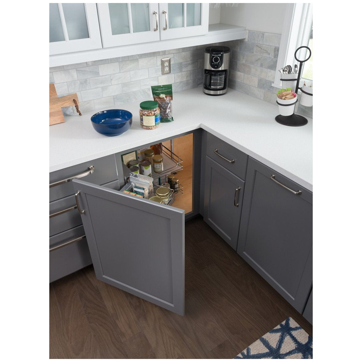 Hardware Resources Door Mounted Universal Blind Corner Organizer for 15" - 18" Opening-DirectCabinets.com