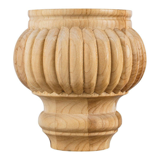 Hardware Resources Rubberwood Reed Traditional Bun Foot-DirectCabinets.com