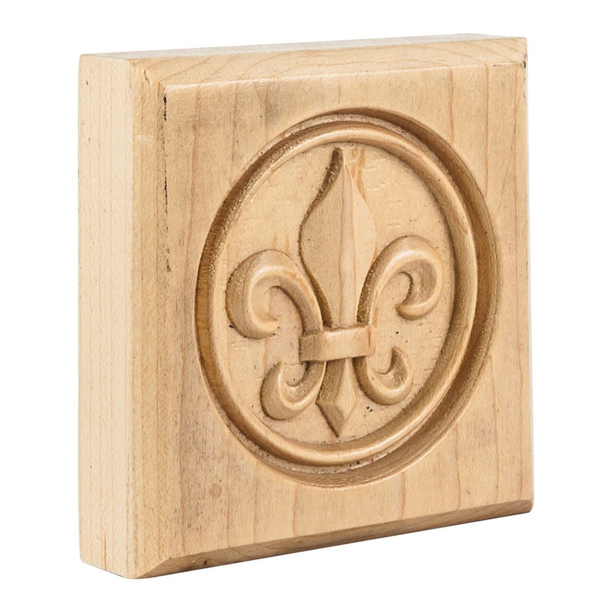 Hardware Resources Alder Fleur-de-Lis Rosette Moulding-DirectCabinets.com