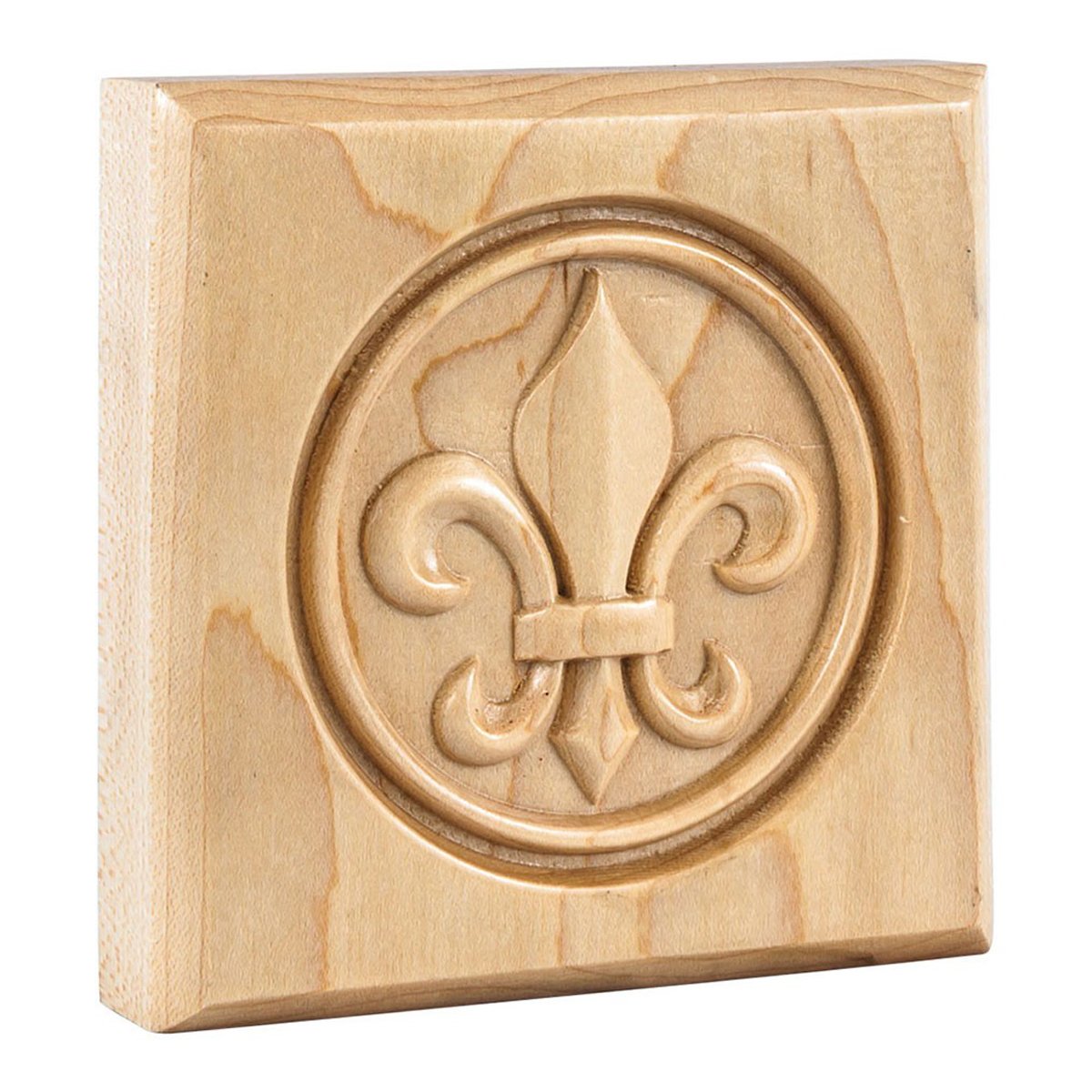 Hardware Resources Oak Fleur-de-Lis Rosette Moulding-DirectCabinets.com