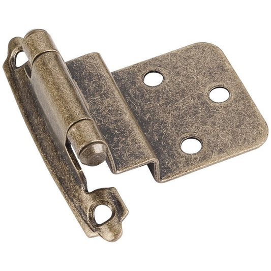Hardware Resources 3/8" Inset Self-closing Hinge in Burnished Brass-DirectCabinets.com