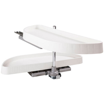 Hardware Resources Half-Moon Lazy Susan Set with White Plastic Trays-DirectCabinets.com