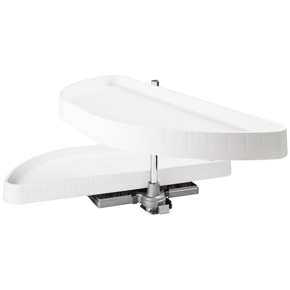 Hardware Resources Half-Moon Lazy Susan Set with White Plastic Trays-DirectCabinets.com