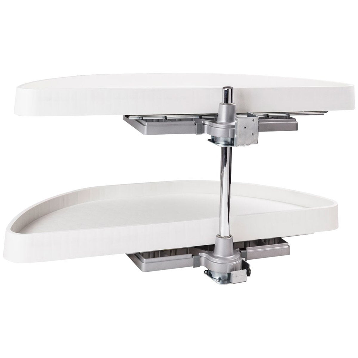 Hardware Resources Half-Moon Lazy Susan Set with White Plastic Trays-DirectCabinets.com