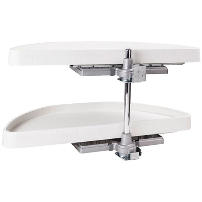 Hardware Resources Half-Moon Lazy Susan Set with White Plastic Trays-DirectCabinets.com