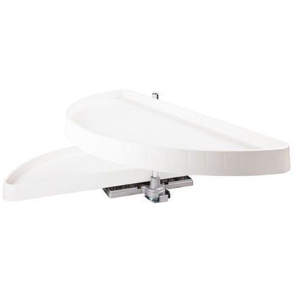 Hardware Resources Half-Moon Lazy Susan Set with White Plastic Trays-DirectCabinets.com