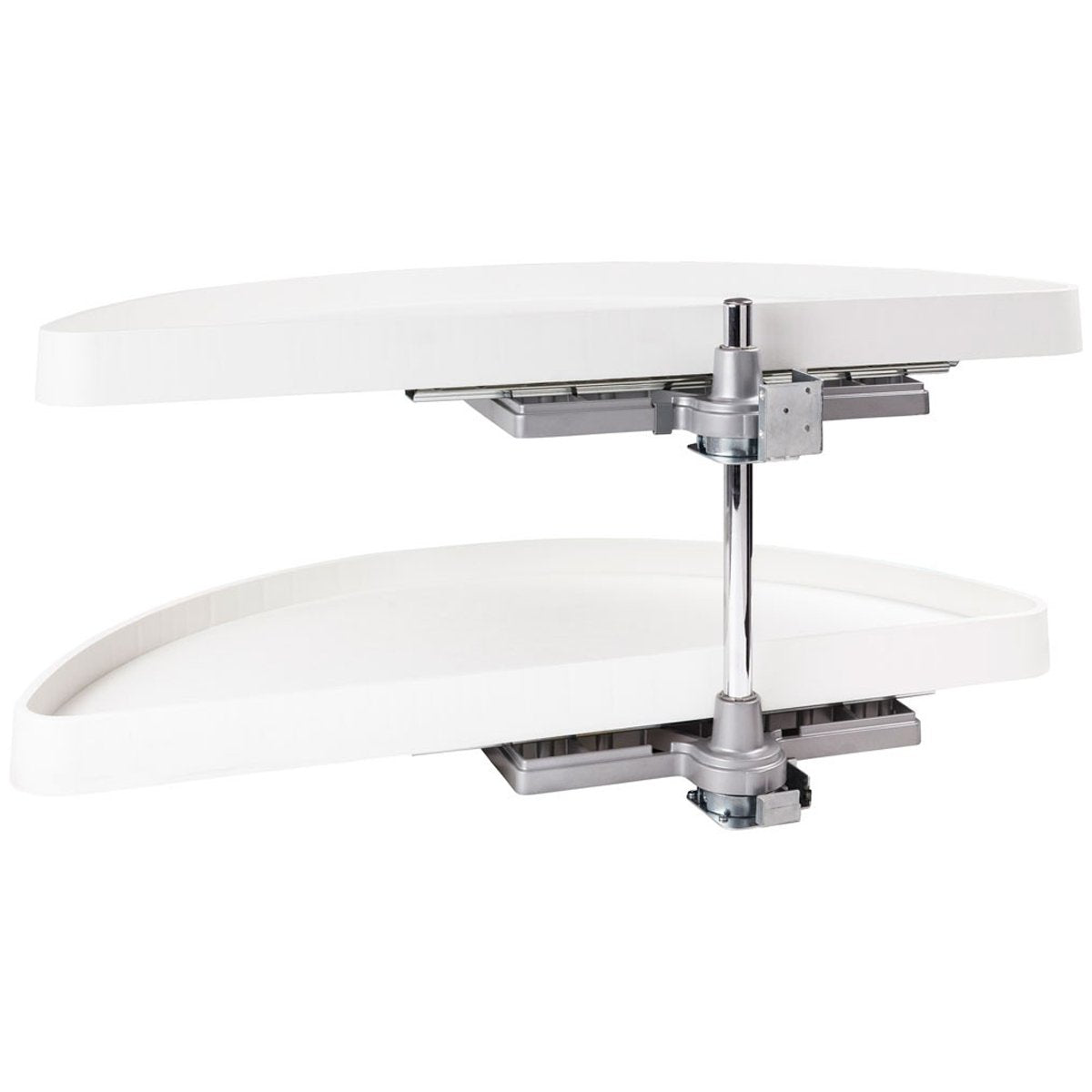 Hardware Resources Half-Moon Lazy Susan Set with White Plastic Trays-DirectCabinets.com