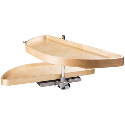 Hardware Resources Half-Moon Lazy Susan Set with Wood Trays-DirectCabinets.com