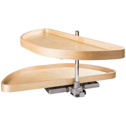 Hardware Resources Half-Moon Lazy Susan Set with Wood Trays-DirectCabinets.com