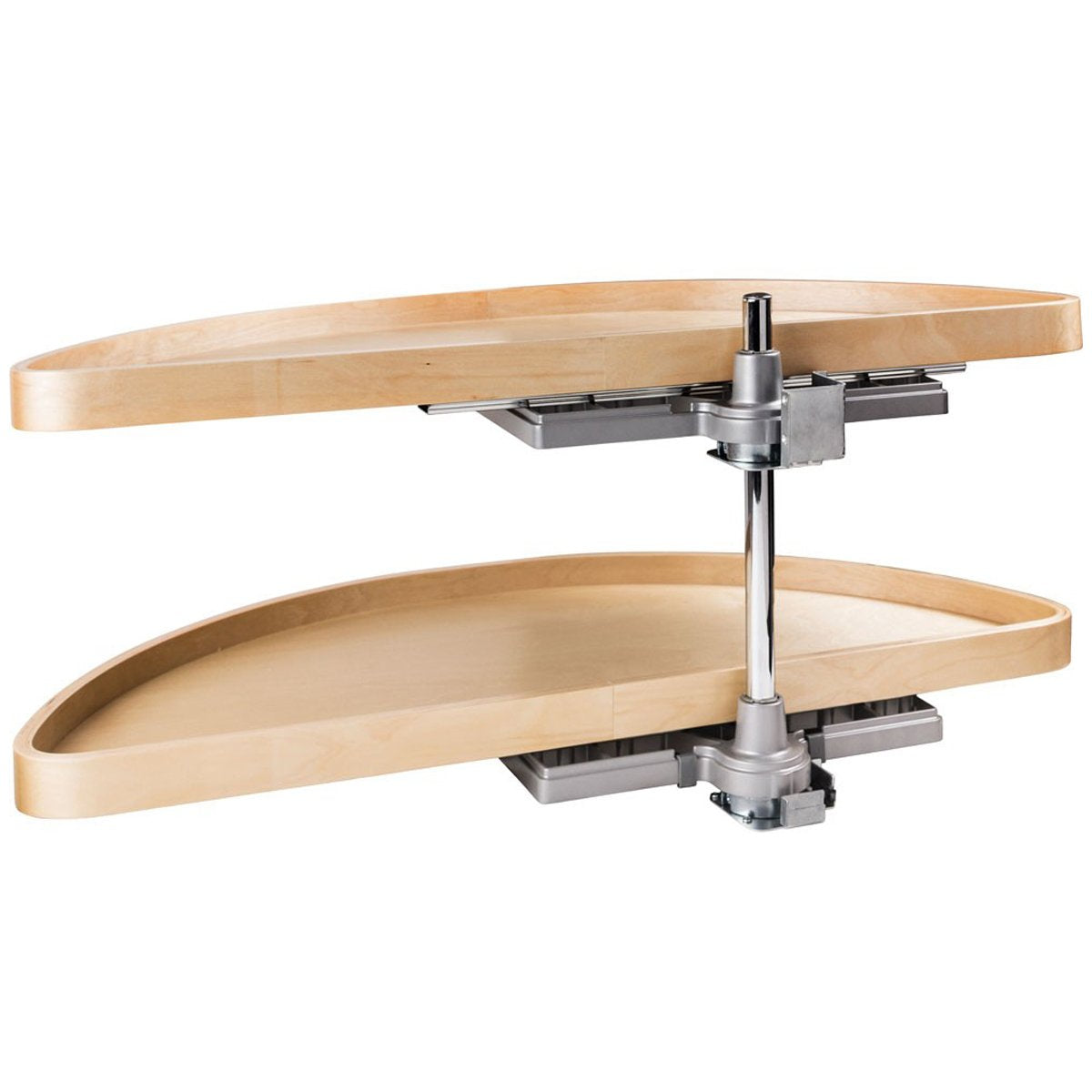 Hardware Resources Half-Moon Lazy Susan Set with Wood Trays-DirectCabinets.com