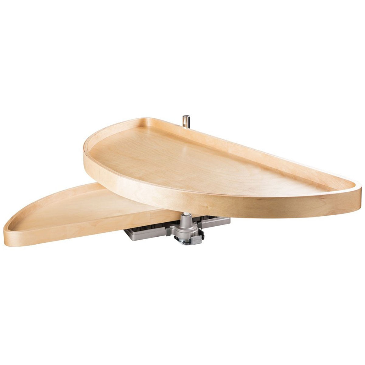 Hardware Resources Half-Moon Lazy Susan Set with Wood Trays-DirectCabinets.com