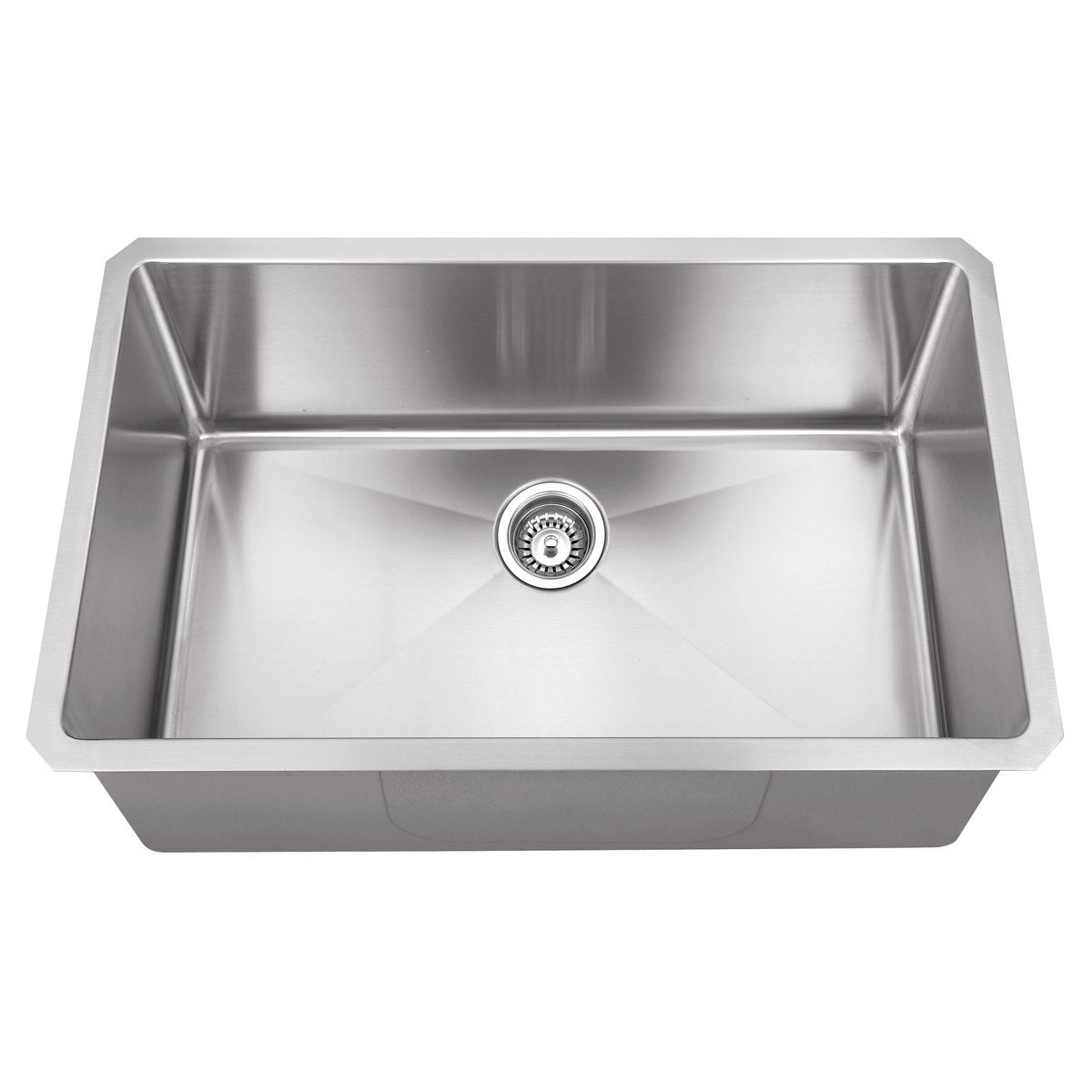 Hardware Resources Stainless Steel 16 Gauge Rectangular Fabricated Kitchen Sink-DirectCabinets.com