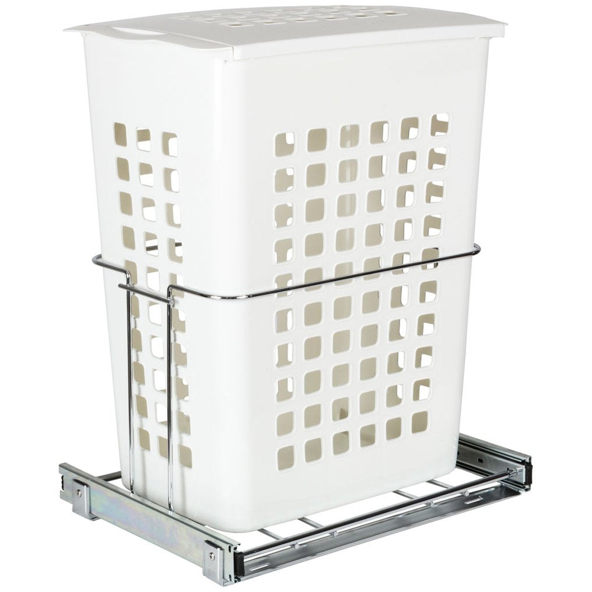 Hardware Resources Plastic Pullout Hamper with Lid-DirectCabinets.com