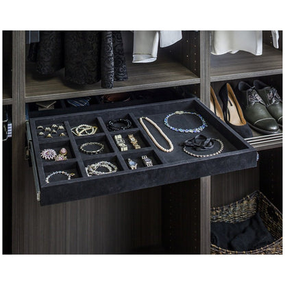 Hardware Resources 10 Compartment Felt Jewelry Organizer with Ring Insert Drawer Kit-DirectCabinets.com