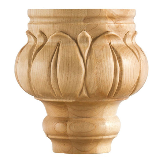 Hardware Resources Hard Maple Leaf Traditional Bun Foot-DirectCabinets.com