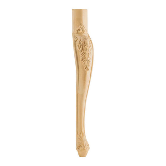 Hardware Resources 2-1/2" x 2-1/2" x 31" Rubberwood Acanthus Cabriole Leg-DirectCabinets.com