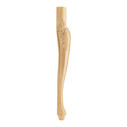Hardware Resources 2-1/2" x 2-1/2" x 35-1/2" Rubberwood Acanthus Cabriole Leg-DirectCabinets.com