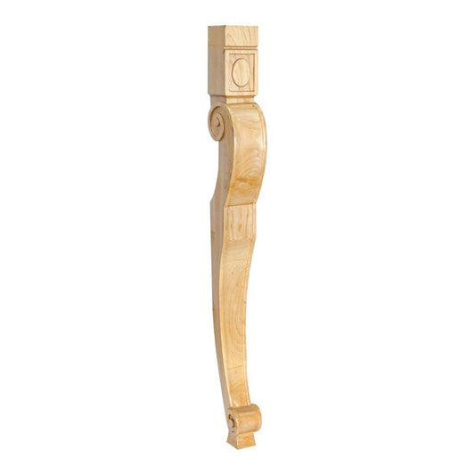 Hardware Resources Rubberwood Baroque Leg-DirectCabinets.com