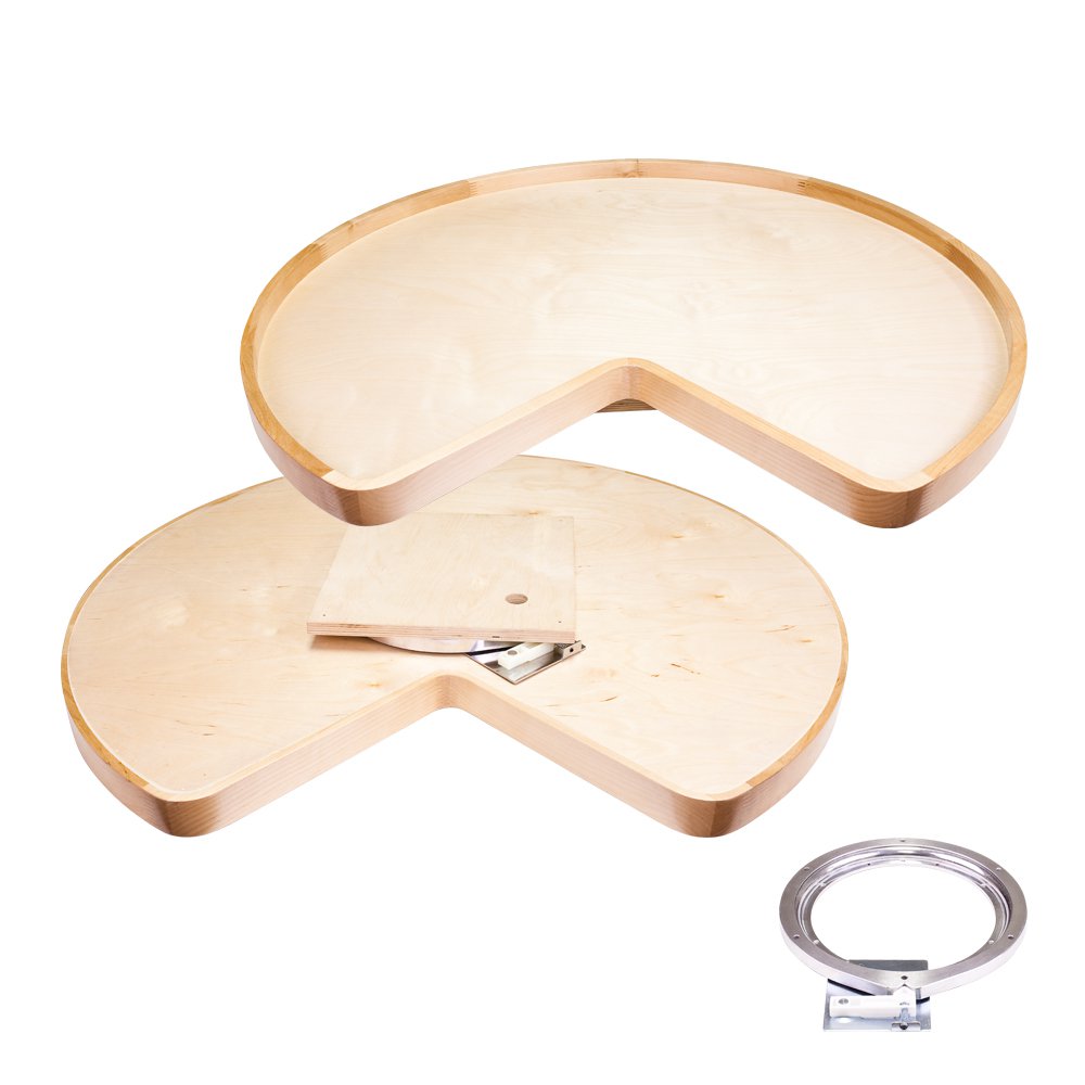 28" Kidney Lazy Susan With Pre-Installed 10" Cast Aluminum Swivel-DirectCabinets.com