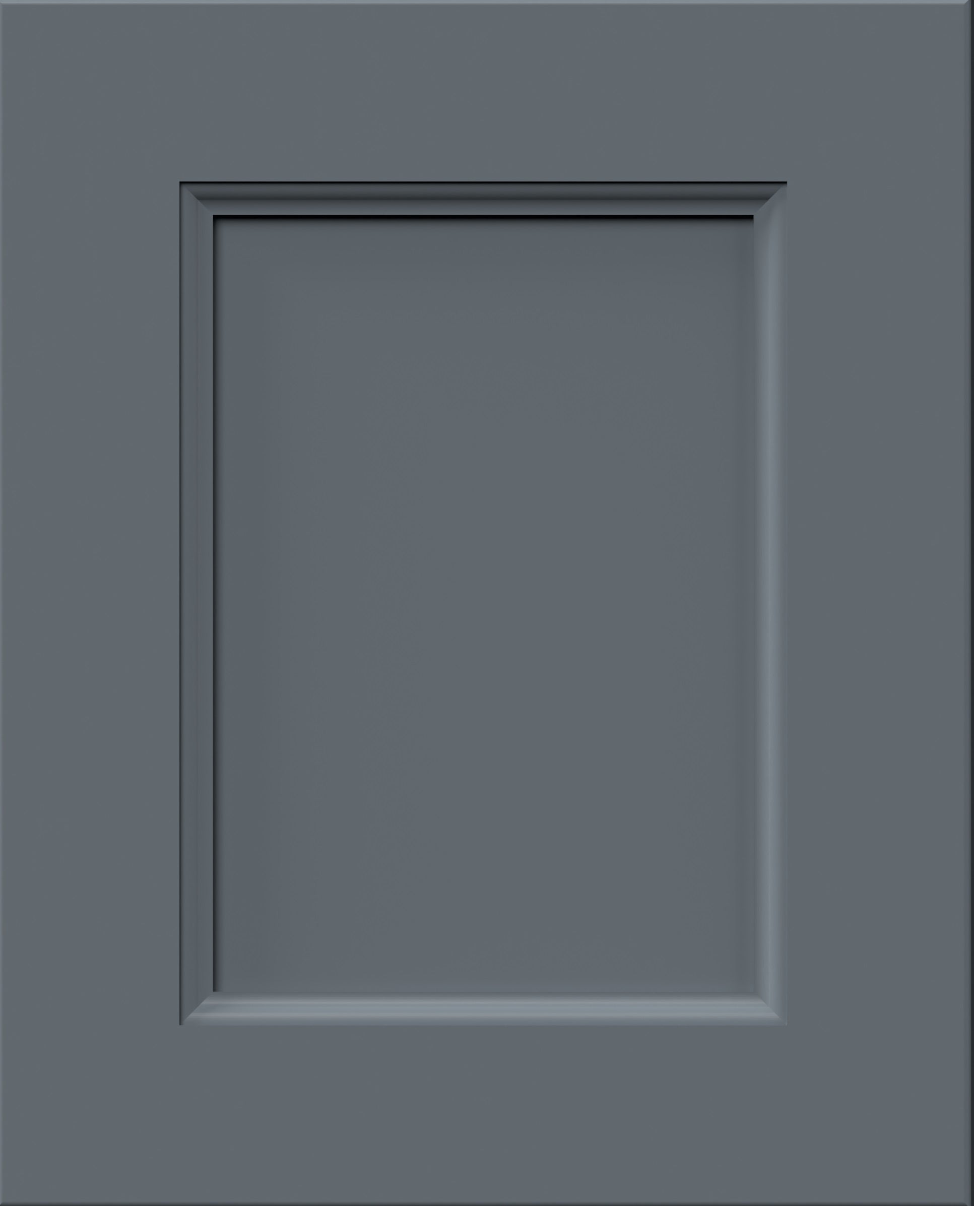 Nexus denim blue small sample door. Recessed cabinet door with an inner detail in a powdery light blue painted finish.