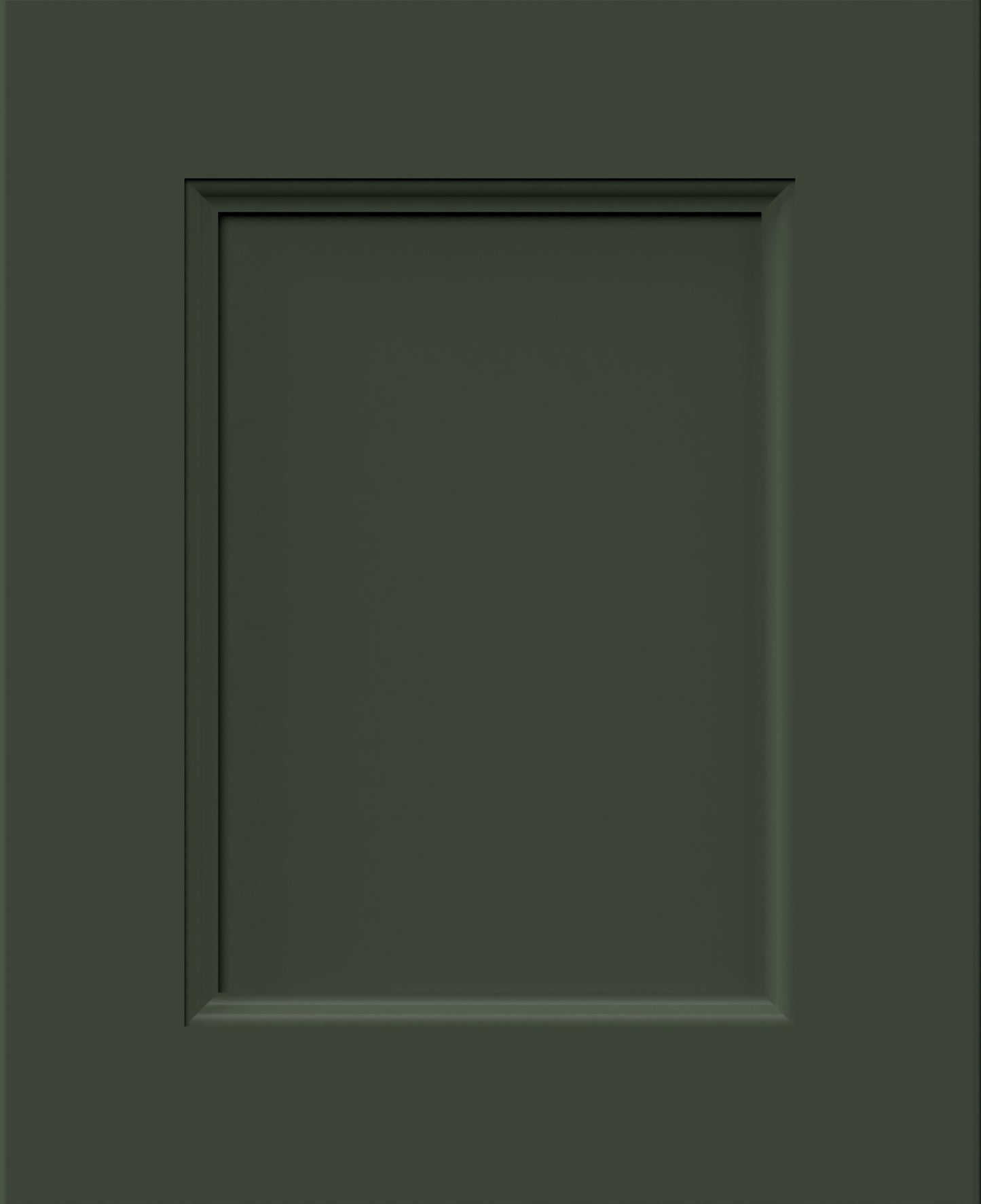 Fabuwood Nexus Hunter Green small sample door. a recessed cabinet door in a hunter green painted finish.