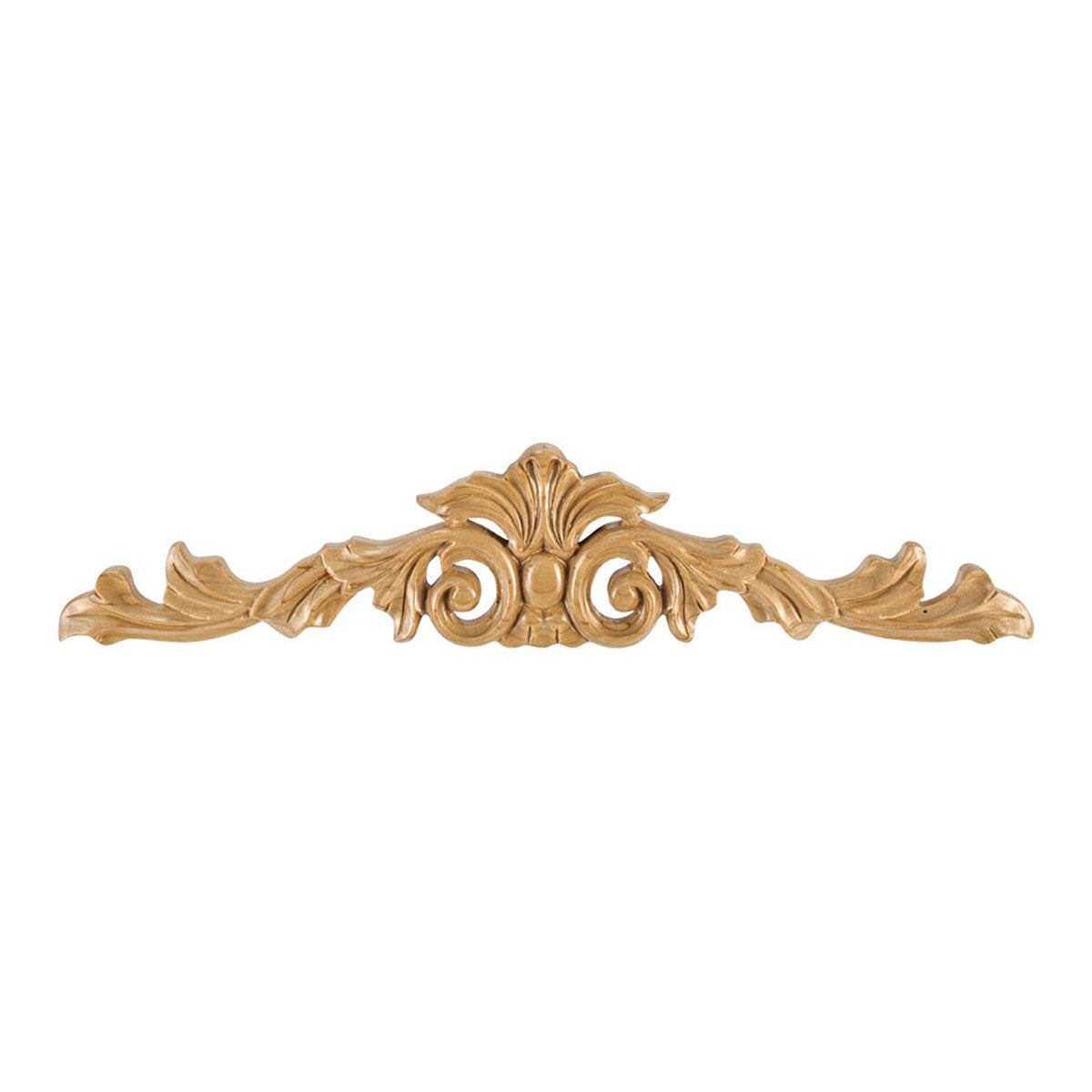 Hardware Resources 15-1/4" x 1/2" x 3-1/4" Rubberwood Hand Carved Acanthus Onlay-DirectCabinets.com