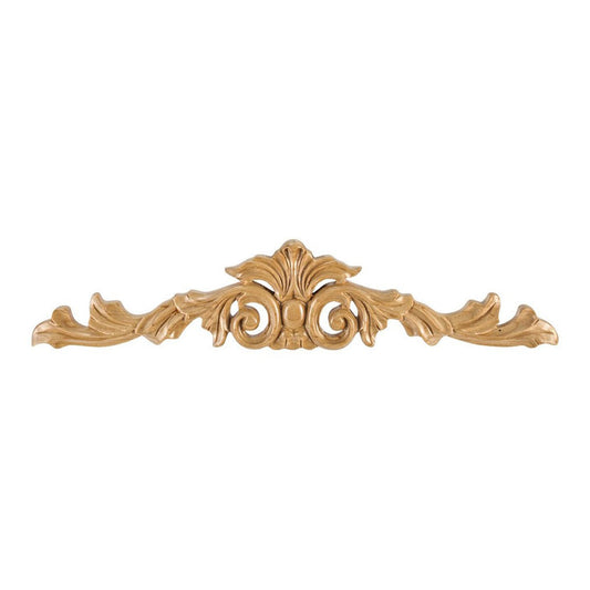 Hardware Resources 15-1/4" x 1/2" x 3-1/4" Rubberwood Hand Carved Acanthus Onlay-DirectCabinets.com
