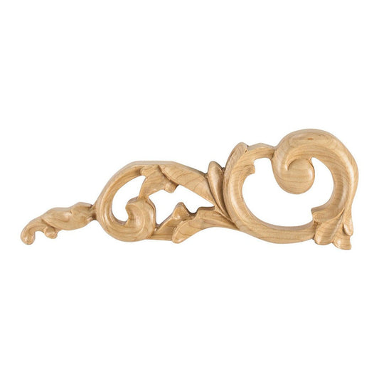 Hardware Resources Rubberwood Half Acanthus Onlay-DirectCabinets.com