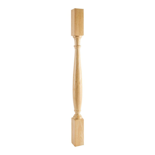 Hardware Resources 3" x 3" x 42" Rubberwood Turned Wood Post-DirectCabinets.com