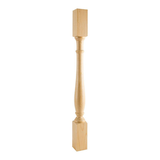 Hardware Resources 3-1/2" x 3-1/2" x 42" Rubberwood Turned Wood Post-DirectCabinets.com