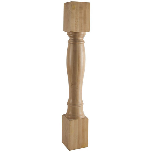 Hardware Resources 5" x 5" x 35-1/2" White Birch Turned Wood Post-DirectCabinets.com