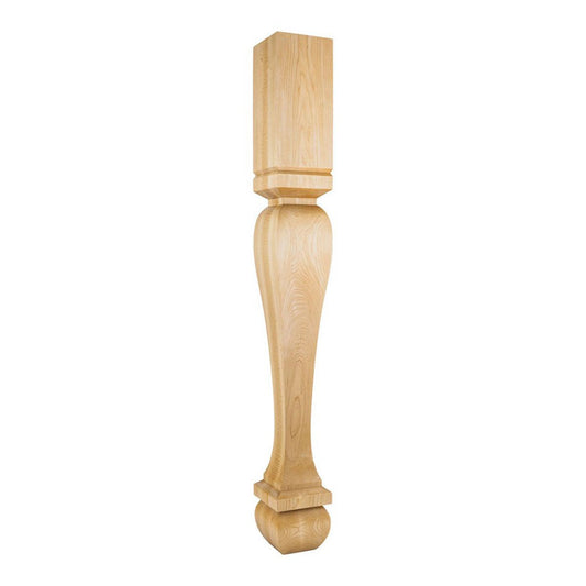 Hardware Resources 5" x 5" x 42" Square Rubberwood Post / Table Leg with Foot-DirectCabinets.com