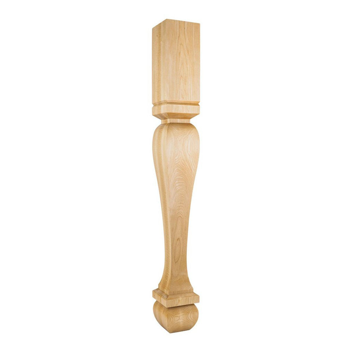 Hardware Resources 5" x 5" x 42" Square White Birch Post / Table Leg with Foot-DirectCabinets.com