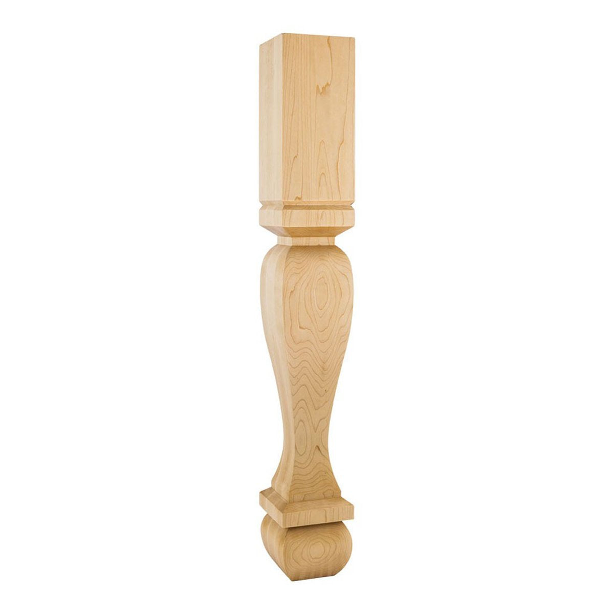 Hardware Resources 5" x 5" x 35-1/2" Square Cherry Post / Table Leg with Foot-DirectCabinets.com