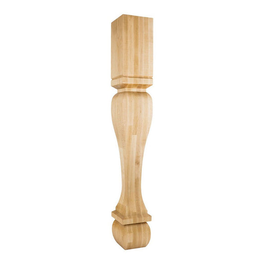 Hardware Resources 6" x 6" x 42" Square Rubberwood Post / Table Leg with Foot-DirectCabinets.com