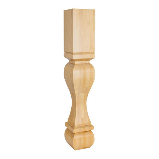 Hardware Resources 6" x 6" x 35-1/2" Square Cherry Post / Table Leg with Foot-DirectCabinets.com